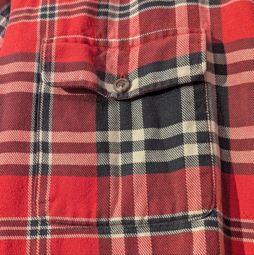 Polo Country Shirt Vintage Ralph Lauren Men's Red Plaid Button Down Rare Fraying - Picture 4 of 12